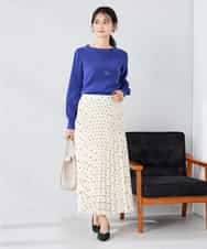 K2FAD69039 a.v.v(アー・ヴェ・ヴェ) 【洗える】ボートネック美ラクるパフスリーブニット マスタード