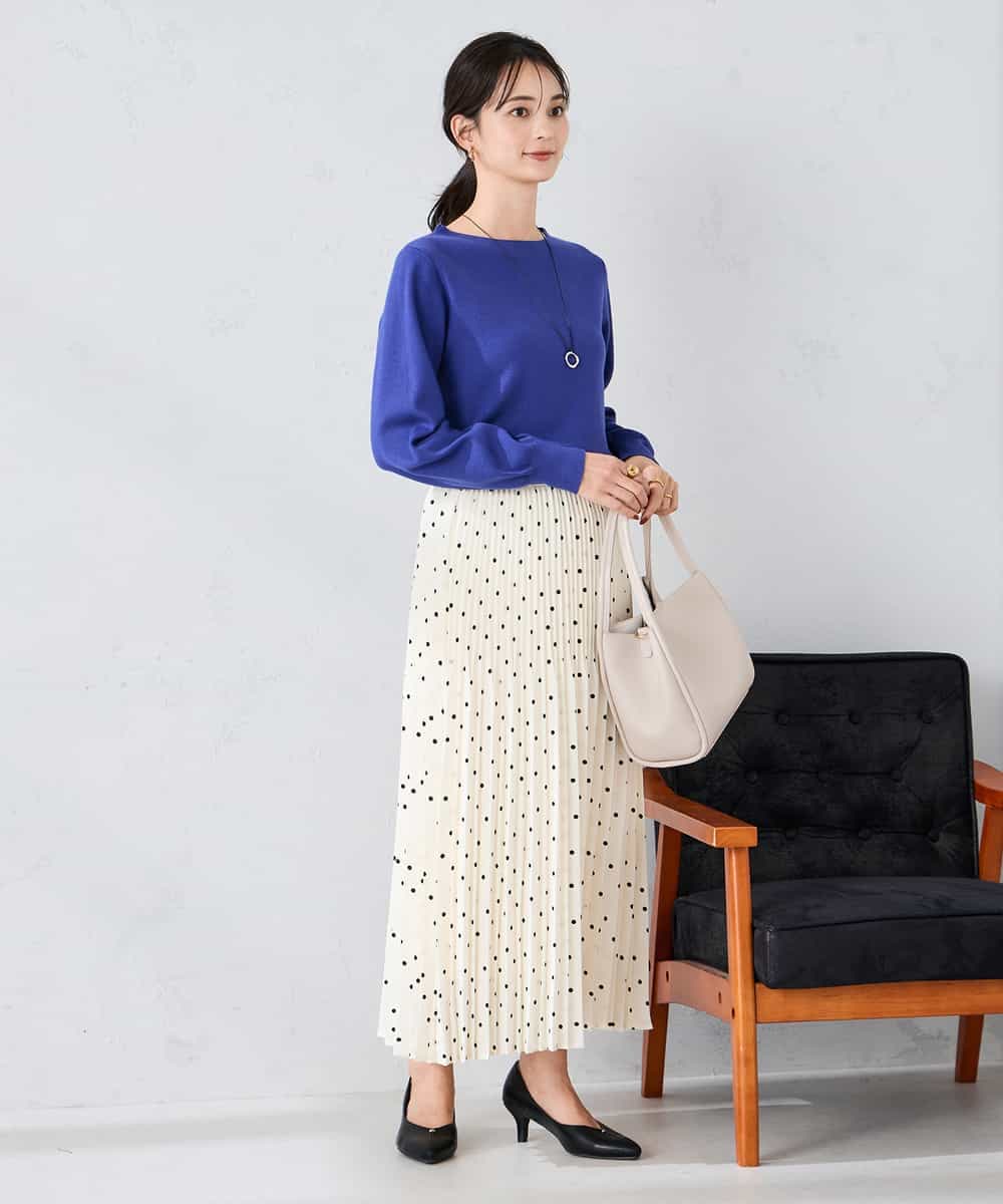 洗える】ボートネック美ラクるパフスリーブニット(ニット