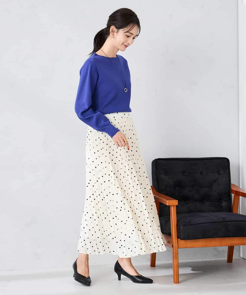 K2FAD69039 a.v.v(アー・ヴェ・ヴェ) 【洗える】ボートネック美ラクるパフスリーブニット マスタード