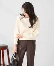 K2FAD69039 a.v.v(アー・ヴェ・ヴェ) 【洗える】ボートネック美ラクるパフスリーブニット マスタード