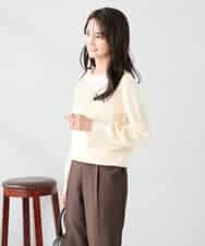 K2FAD69039 a.v.v(アー・ヴェ・ヴェ) 【洗える】ボートネック美ラクるパフスリーブニット マスタード