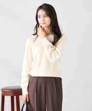 K2FAD69039 a.v.v(アー・ヴェ・ヴェ) 【洗える】ボートネック美ラクるパフスリーブニット マスタード