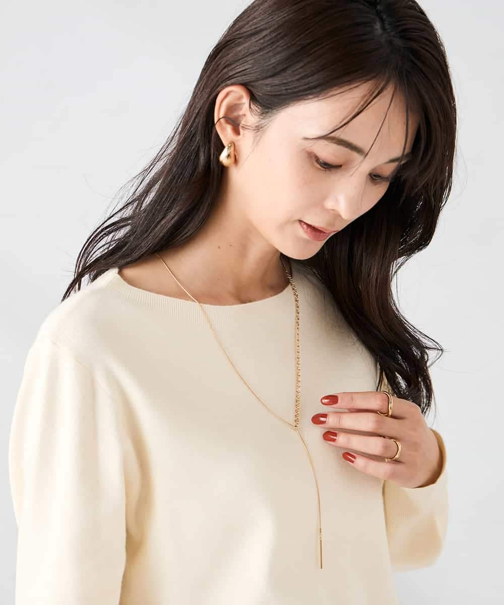 K2FAD69039 a.v.v(アー・ヴェ・ヴェ) 【洗える】ボートネック美ラクるパフスリーブニット マスタード