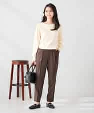 K2FAD69039 a.v.v(アー・ヴェ・ヴェ) 【洗える】ボートネック美ラクるパフスリーブニット マスタード