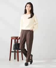 K2FAD69039 a.v.v(アー・ヴェ・ヴェ) 【洗える】ボートネック美ラクるパフスリーブニット マスタード