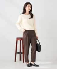 K2FAD69039 a.v.v(アー・ヴェ・ヴェ) 【洗える】ボートネック美ラクるパフスリーブニット マスタード