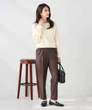 K2FAD69039 a.v.v(アー・ヴェ・ヴェ) 【洗える】ボートネック美ラクるパフスリーブニット マスタード