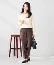 K2FAD69039 a.v.v(アー・ヴェ・ヴェ) 【洗える】ボートネック美ラクるパフスリーブニット マスタード