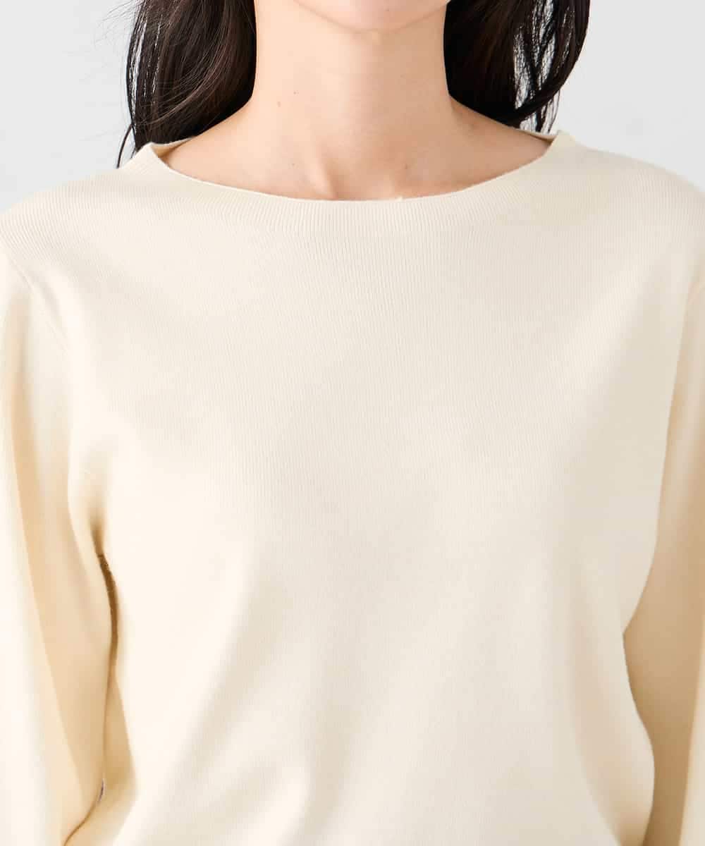 K2FAD69039 a.v.v(アー・ヴェ・ヴェ) 【洗える】ボートネック美ラクるパフスリーブニット マスタード