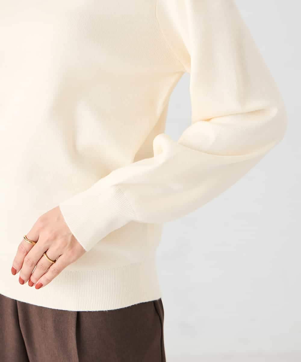 K2FAD69039 a.v.v(アー・ヴェ・ヴェ) 【洗える】ボートネック美ラクるパフスリーブニット マスタード