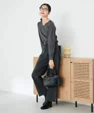 K2FAD79039 a.v.v(アー・ヴェ・ヴェ) 【洗える】Vネック美ラクるパフスリーブニット【WEB限定】 ピンク