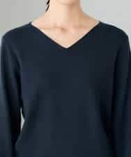 K2FAD79039 a.v.v(アー・ヴェ・ヴェ) 【洗える】Vネック美ラクるパフスリーブニット【WEB限定】 ピンク