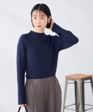 K2FAG01039 a.v.v(アー・ヴェ・ヴェ) リブ ハイネック ニット ネイビー