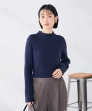 K2FAG01039 a.v.v(アー・ヴェ・ヴェ) リブ ハイネック ニット ネイビー