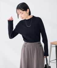 K2FAG01039 a.v.v(アー・ヴェ・ヴェ) リブ ハイネック ニット ネイビー