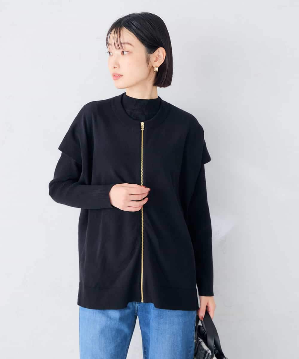 K2FAG30069 a.v.v(アー・ヴェ・ヴェ) 【2SET/洗える】ZIPベスト レイヤードセット グリーン