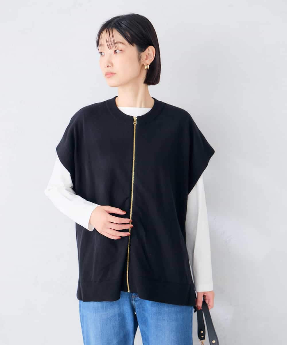 K2FAG30069 a.v.v(アー・ヴェ・ヴェ) 【2SET/洗える】ZIPベスト レイヤードセット グリーン
