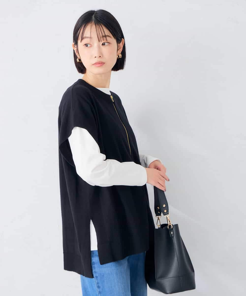 K2FAG30069 a.v.v(アー・ヴェ・ヴェ) 【2SET/洗える】ZIPベスト レイヤードセット グリーン