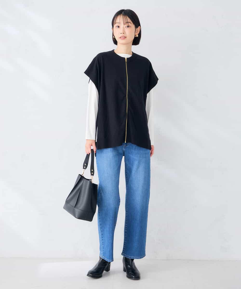 K2FAG30069 a.v.v(アー・ヴェ・ヴェ) 【2SET/洗える】ZIPベスト レイヤードセット グリーン