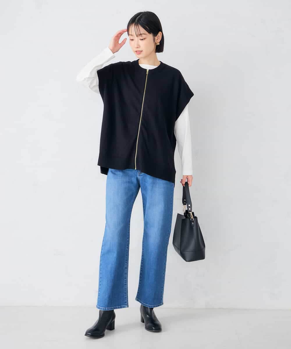K2FAG30069 a.v.v(アー・ヴェ・ヴェ) 【2SET/洗える】ZIPベスト レイヤードセット グリーン