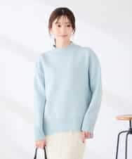 K2FAG46044 a.v.v(アー・ヴェ・ヴェ) 【洗える】サイドスリット ハイネック ニット ダークグレー