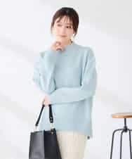 K2FAG46044 a.v.v(アー・ヴェ・ヴェ) 【洗える】サイドスリット ハイネック ニット ダークグレー