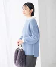 K2FAG50039 a.v.v(アー・ヴェ・ヴェ) 【洗える】切替 ボートネック チュニック ニット レッド