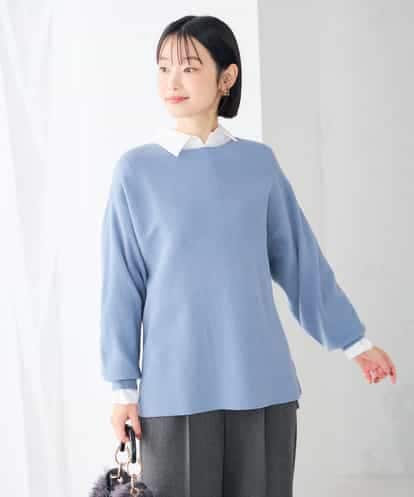 K2FAG50039 a.v.v 【洗える】切替 ボートネック チュニック ニット