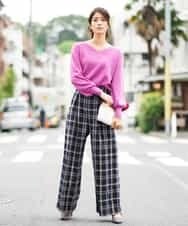 K2FAG59034 a.v.v(アー・ヴェ・ヴェ) パフスリーブニット[WEB限定サイズ] レッド
