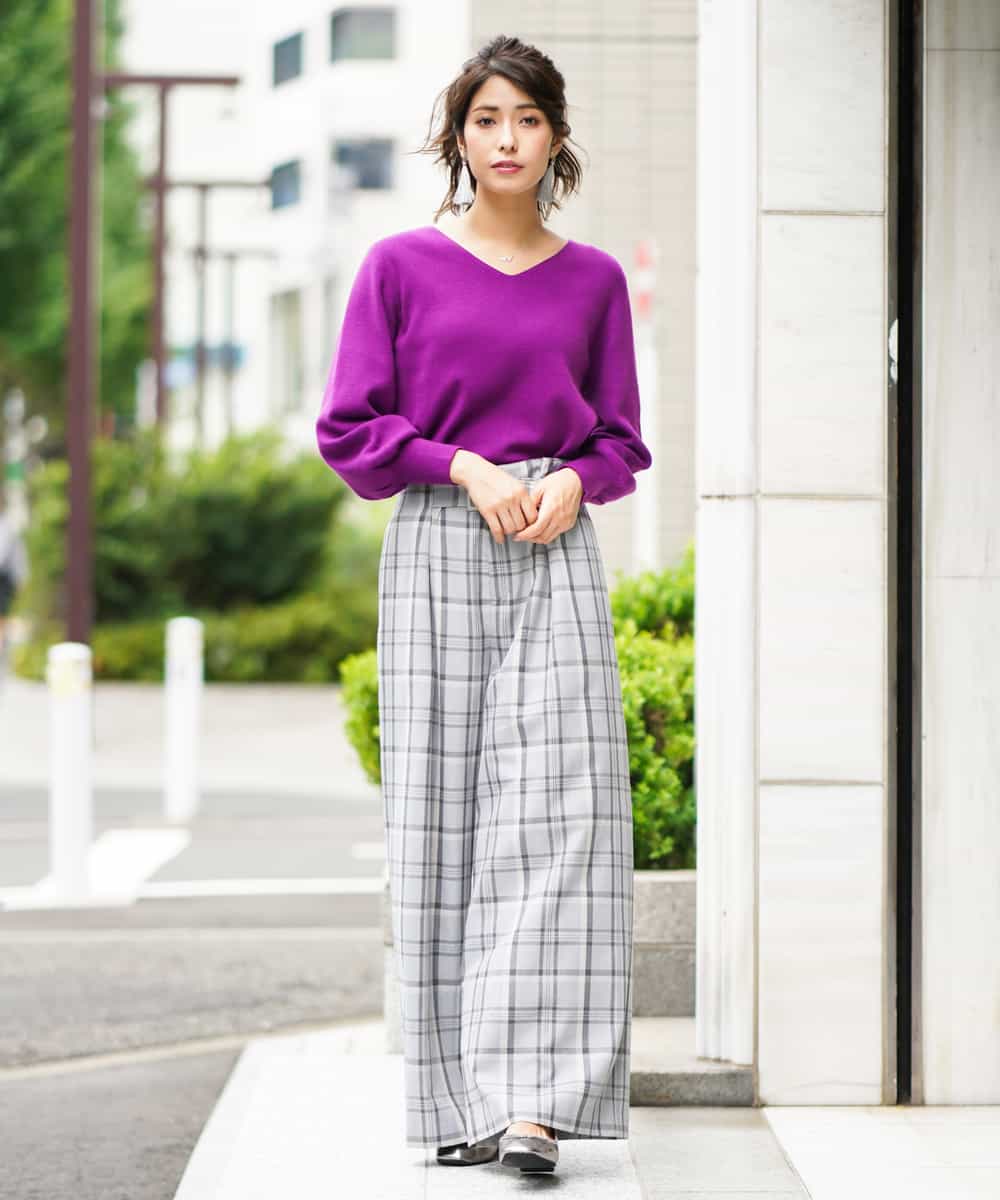 K2FAG59034 a.v.v(アー・ヴェ・ヴェ) パフスリーブニット[WEB限定サイズ] レッド