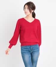 K2FAG59034 a.v.v(アー・ヴェ・ヴェ) パフスリーブニット[WEB限定サイズ] レッド