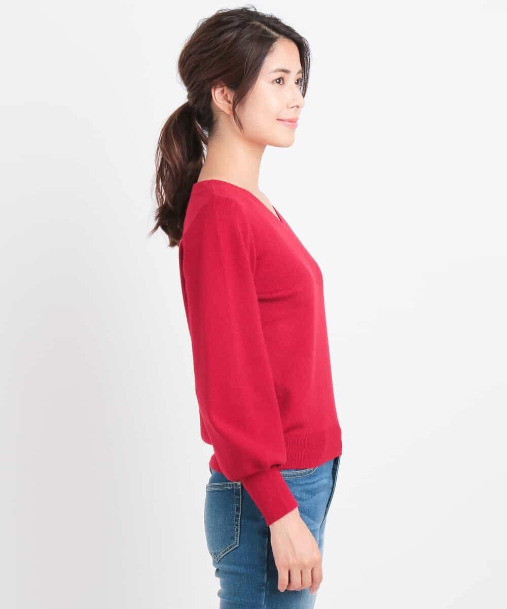 K2FAG59034 a.v.v(アー・ヴェ・ヴェ) パフスリーブニット[WEB限定サイズ] レッド