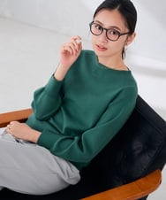 K2FAG69039 a.v.v(アー・ヴェ・ヴェ) ボートネック パフスリーブ ニット【洗える/麗しニット】 レッド