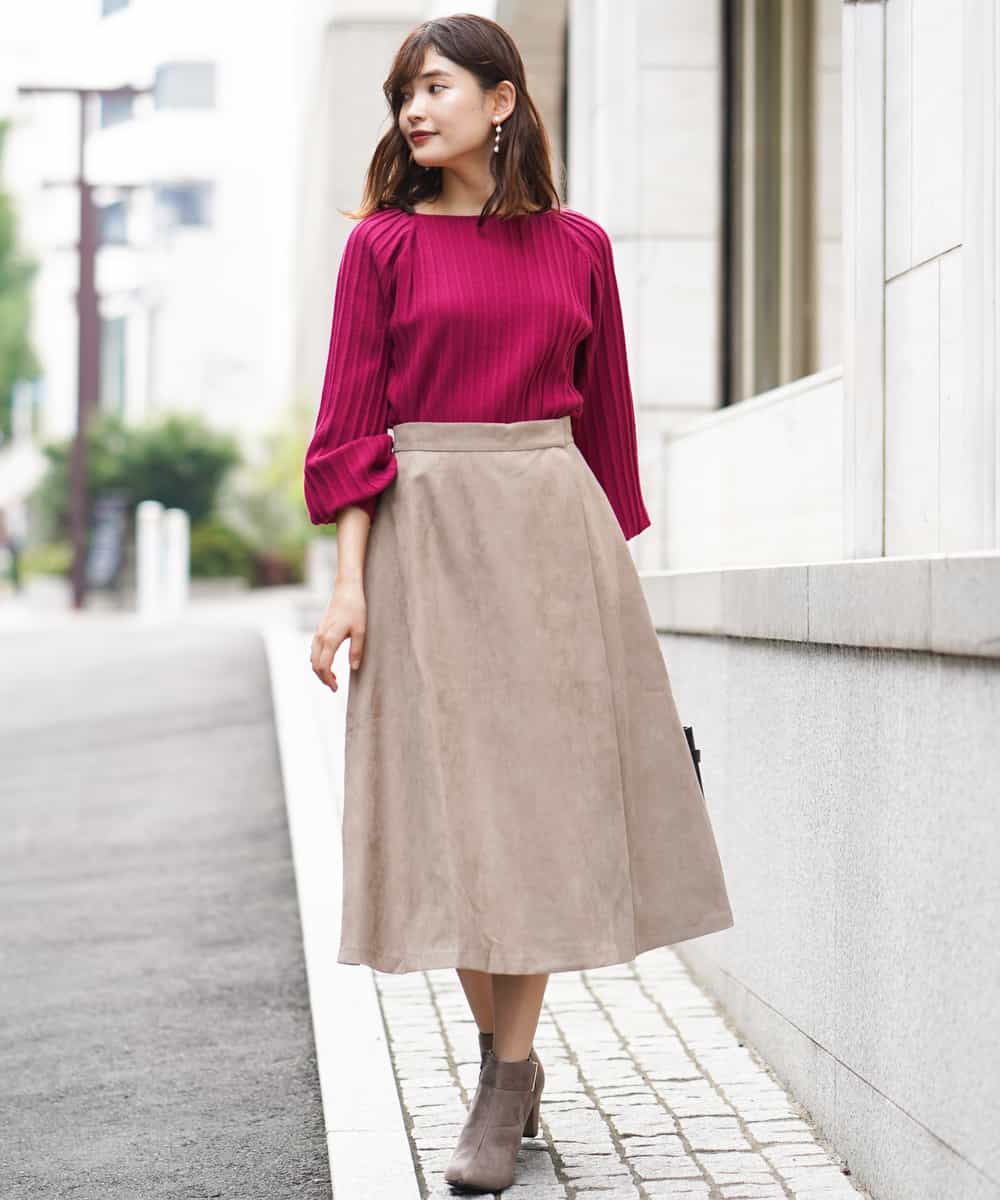 K2FAJ10049 a.v.v(アー・ヴェ・ヴェ) プリーツライクニット ピンク