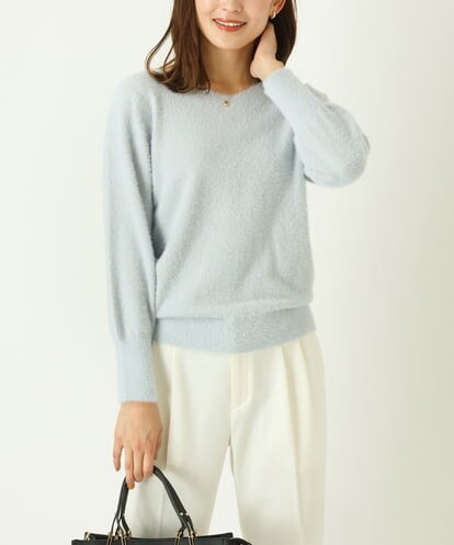 K2FAS43049 a.v.v ヘアリーラメVネックニット