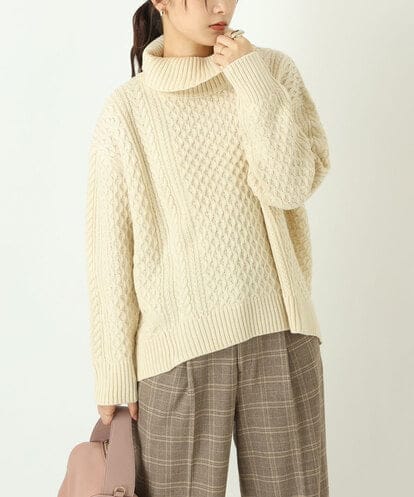 K2FAS52044 a.v.v アラン柄ハイネックニット