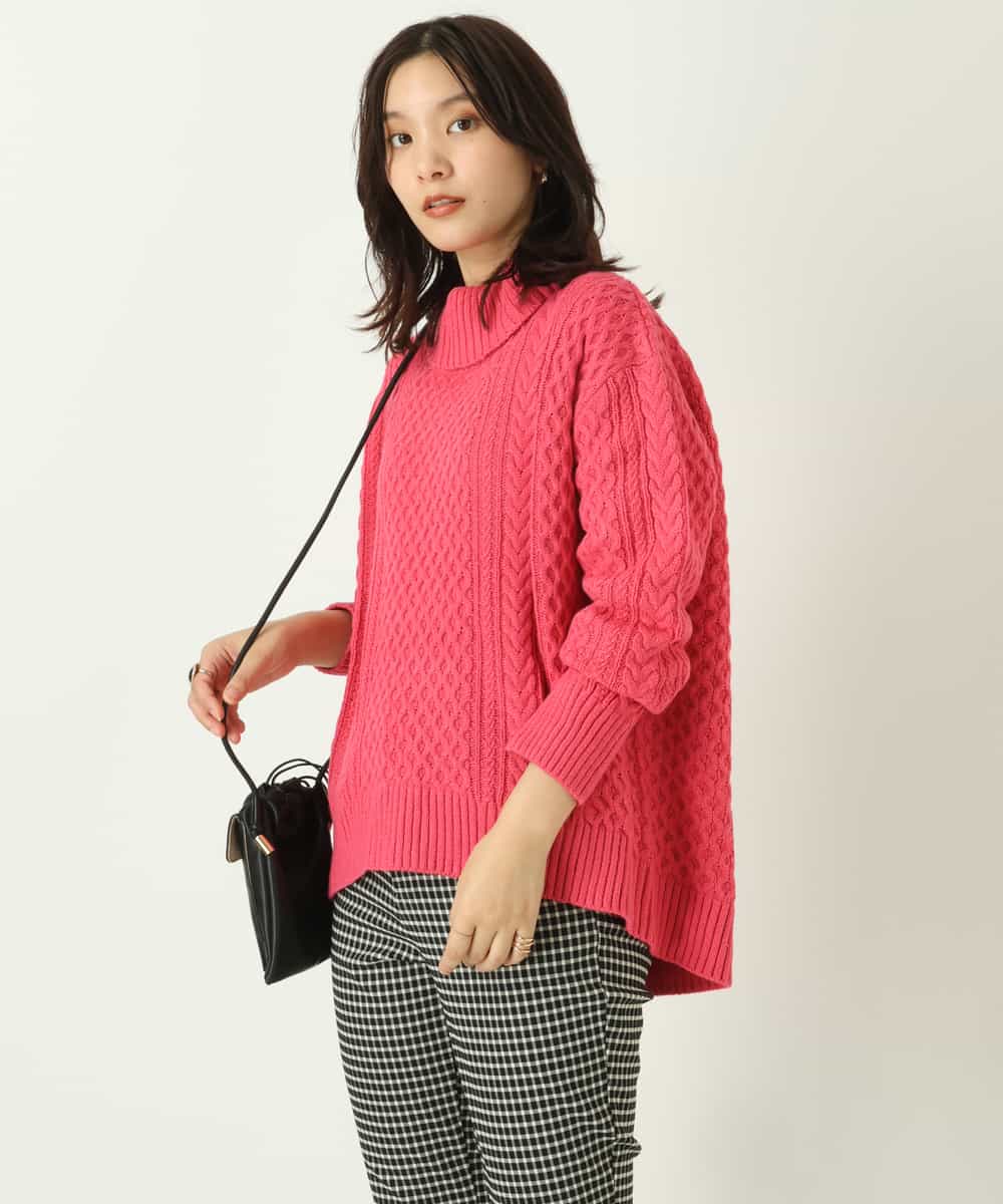 K2FAS52044 a.v.v(アー・ヴェ・ヴェ) アラン柄ハイネックニット アイボリー