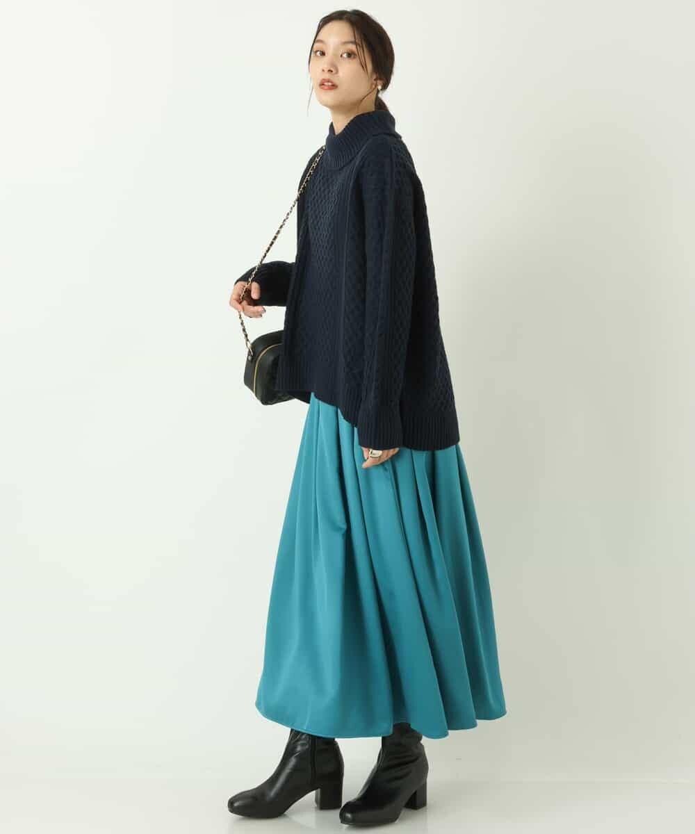 K2FAS52044 a.v.v(アー・ヴェ・ヴェ) アラン柄ハイネックニット アイボリー