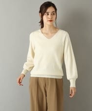 K2FAS59034 a.v.v(アー・ヴェ・ヴェ) パフスリーブVネックニット アイボリー