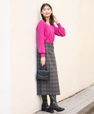 K2FAS59034 a.v.v(アー・ヴェ・ヴェ) パフスリーブVネックニット アイボリー