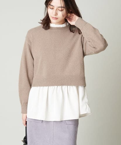 K2FAV52074 a.v.v 【2SET】グロッシーニット＋ペプラムブラウス