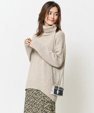 K2FBA40044 a.v.v(アー・ヴェ・ヴェ) 【WEB限定】ミックスヤーンハイネックゆるニット ベージュ