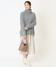 K2FBA40044 a.v.v(アー・ヴェ・ヴェ) 【WEB限定】ミックスヤーンハイネックゆるニット ベージュ
