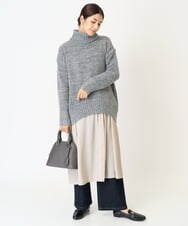 K2FBA40044 a.v.v(アー・ヴェ・ヴェ) 【WEB限定】ミックスヤーンハイネックゆるニット ベージュ