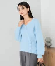 K2FBD23049 a.v.v(アー・ヴェ・ヴェ) カシュクールライクVネックニット ライトブルー