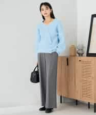 K2FBD23049 a.v.v(アー・ヴェ・ヴェ) カシュクールライクVネックニット ライトブルー