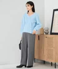 K2FBD23049 a.v.v(アー・ヴェ・ヴェ) カシュクールライクVネックニット ライトブルー