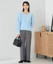 K2FBD23049 a.v.v(アー・ヴェ・ヴェ) カシュクールライクVネックニット ライトブルー