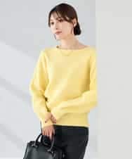 K2FBD25049 a.v.v(アー・ヴェ・ヴェ) ダイヤ柄ニットプルオーバー ライトイエロー