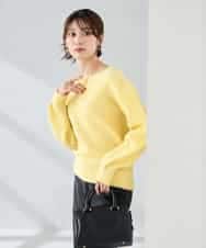 K2FBD25049 a.v.v(アー・ヴェ・ヴェ) ダイヤ柄ニットプルオーバー ライトイエロー